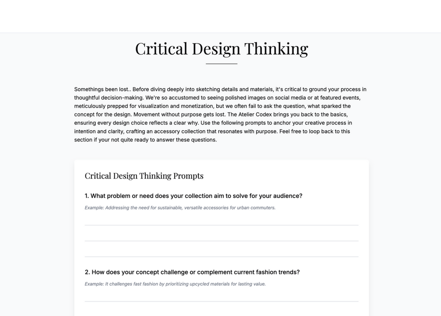 L'ATELIER CODEX WORKBOOK